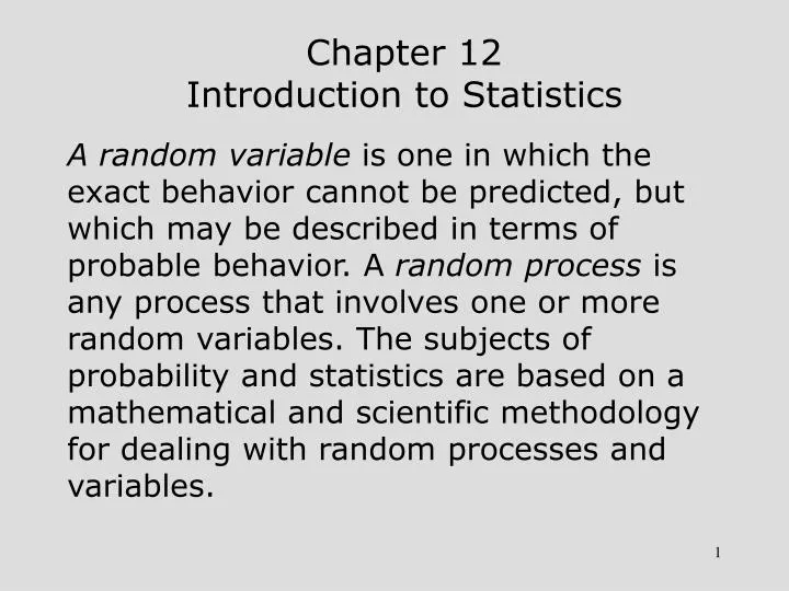 chapter 12 introduction to statistics