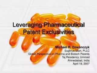 Leveraging Pharmaceutical Patent Exclusivities