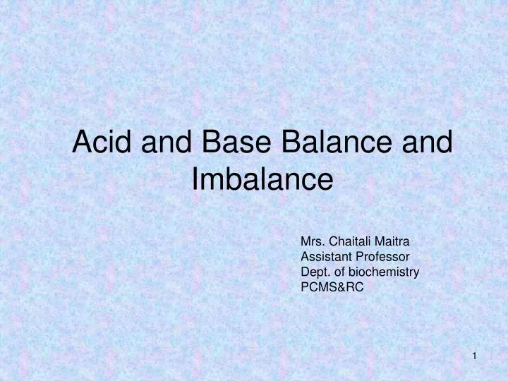 acid and base balance and imbalance
