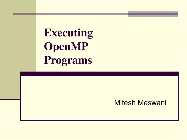 executing openmp programs