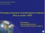 Presented by Wendy Blake-Coleman Environmental Protection Agency - slide 1