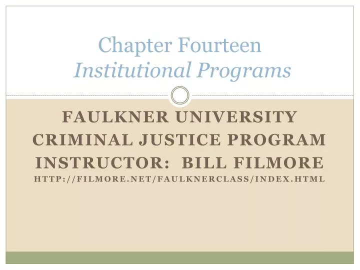 chapter fourteen institutional programs