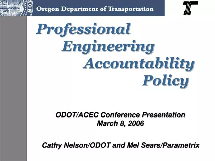 professional engineering accountability policy