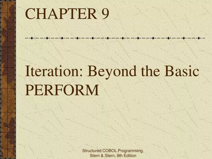 chapter 9 iteration beyond the basic perform