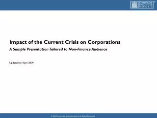 Impact of the Current Crisis on Corporations
