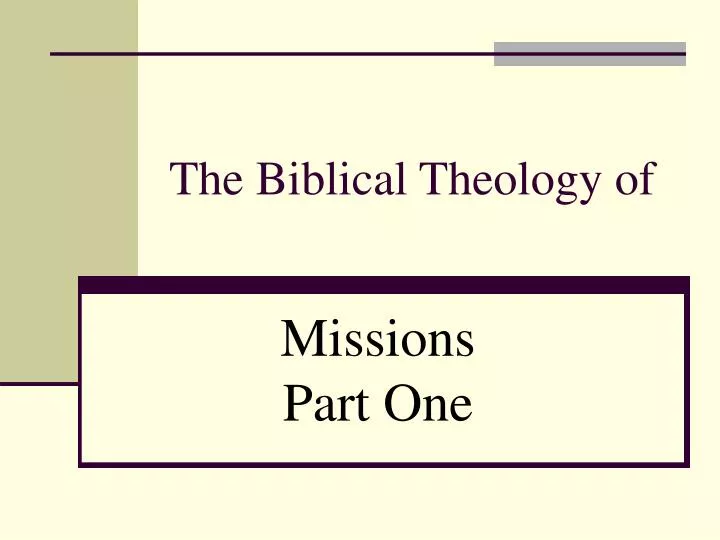 the biblical theology of