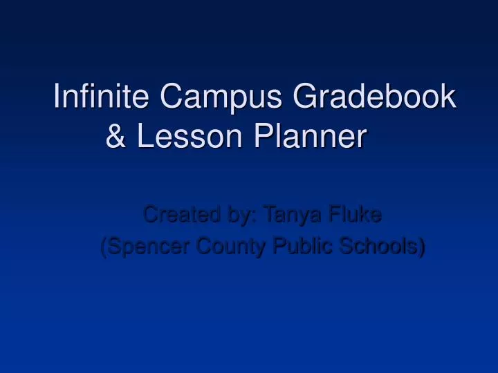 infinite campus gradebook lesson planner