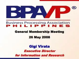 Gigi Virata Executive Director for Information and Research