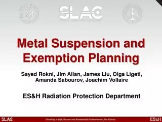 Metal Suspension and Exemption Planning
