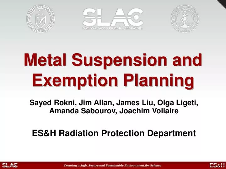 metal suspension and exemption planning