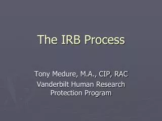 The IRB Process