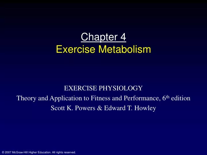 chapter 4 exercise metabolism