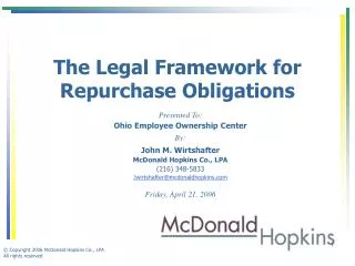 The Legal Framework for Repurchase Obligations