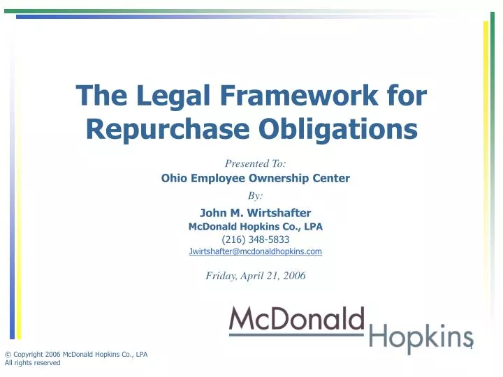 the legal framework for repurchase obligations