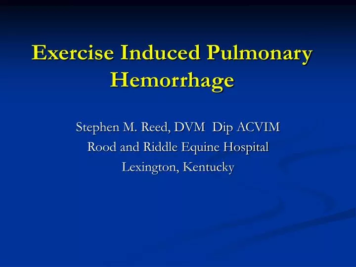exercise induced pulmonary hemorrhage
