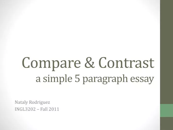 compare contrast a simple 5 paragraph essay