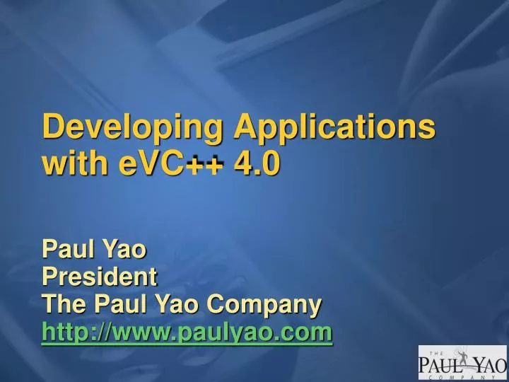 developing applications with evc 4 0