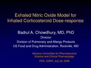 Exhaled Nitric Oxide Model for Inhaled Corticosteroid Dose-response