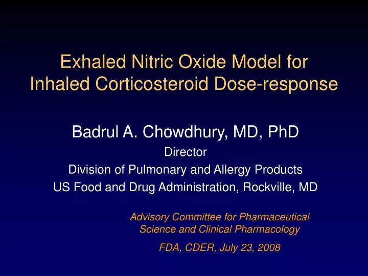 exhaled nitric oxide model for inhaled corticosteroid dose response