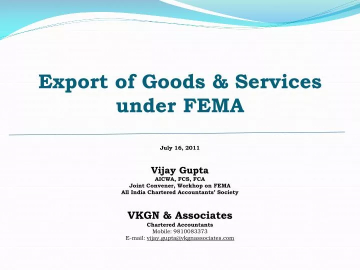 export of goods services under fema