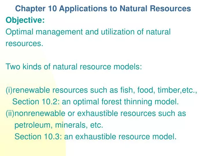 chapter 10 applications to natural resources