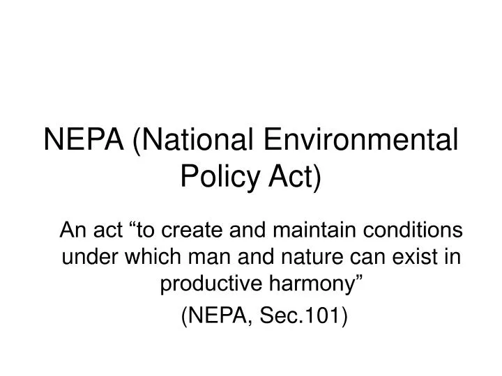 nepa national environmental policy act