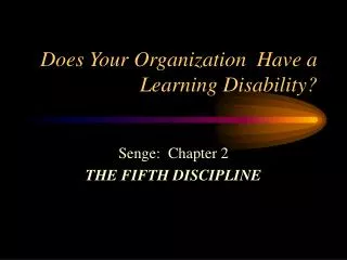 Does Your Organization Have a Learning Disability?