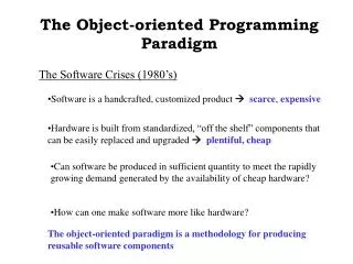 The Object-oriented Programming Paradigm