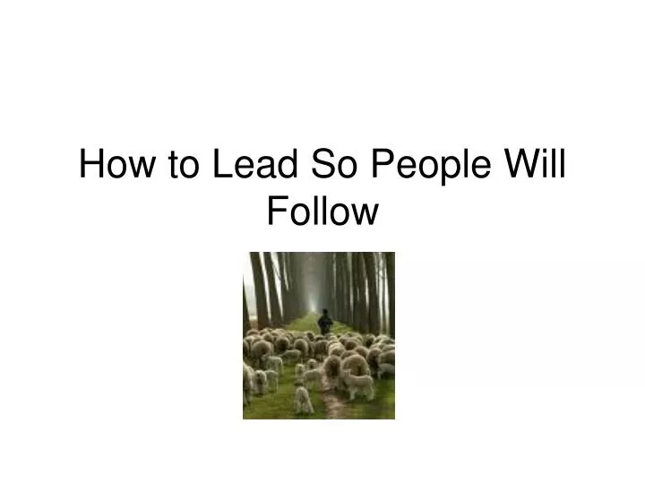 how to lead so people will follow