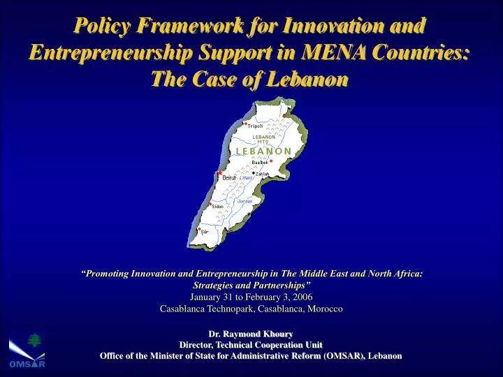 policy framework for innovation and entrepreneurship support in mena countries the case of lebanon