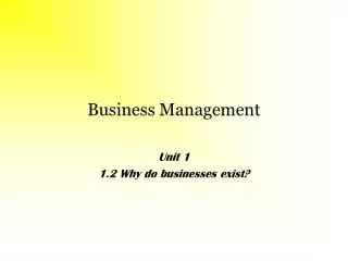 Business Management