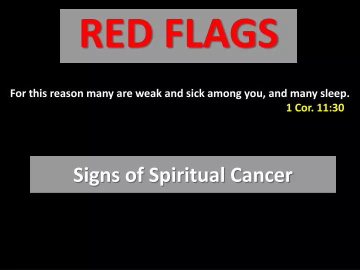 signs of spiritual cancer