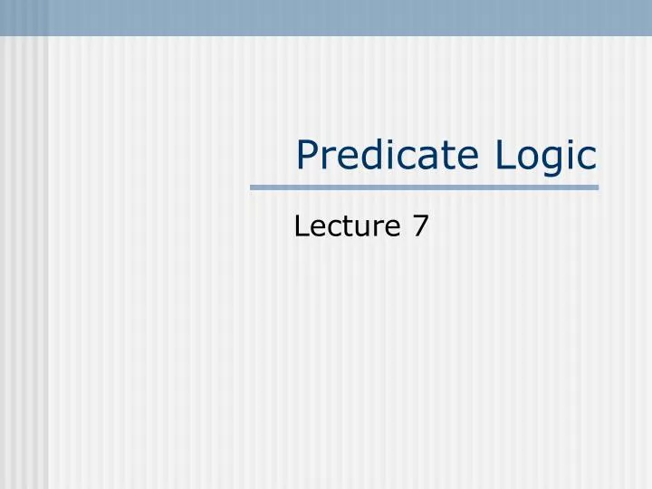 predicate logic