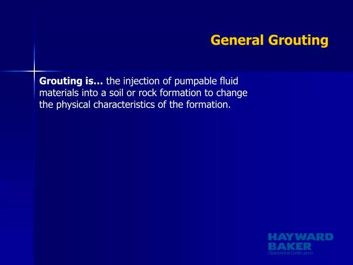 general grouting