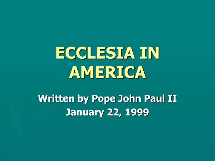 ecclesia in america