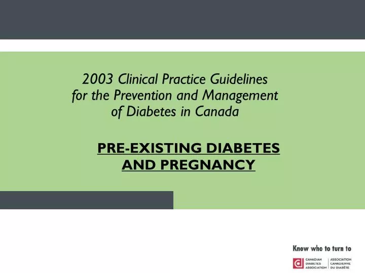 pre existing diabetes and pregnancy