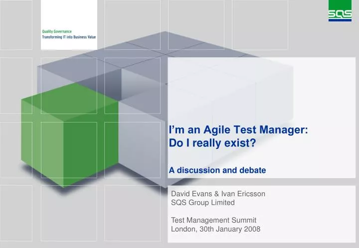 i m an agile test manager do i really exist a discussion and debate