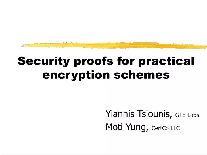 security proofs for practical encryption schemes