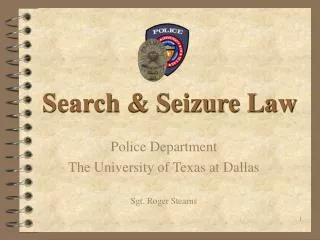Search &amp; Seizure Law