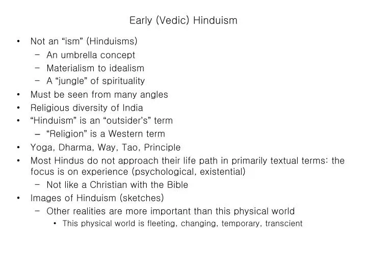 early vedic hinduism