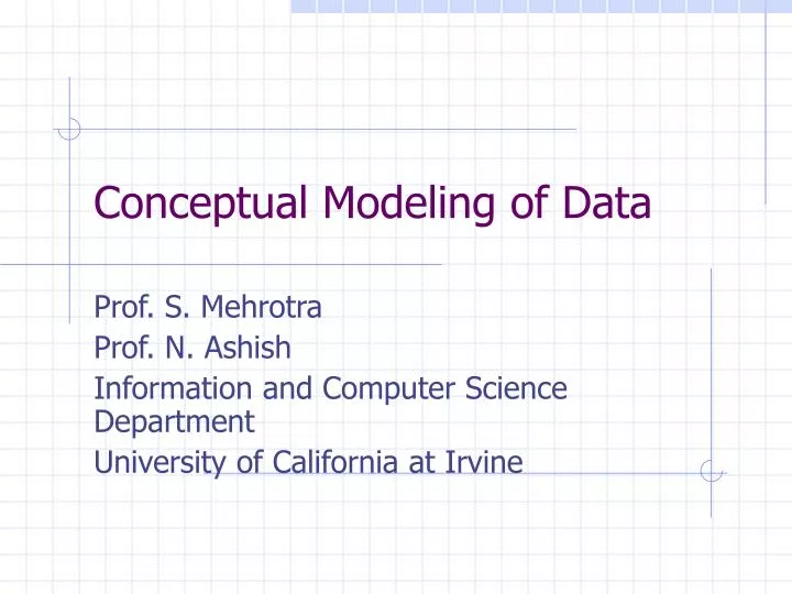 conceptual modeling of data