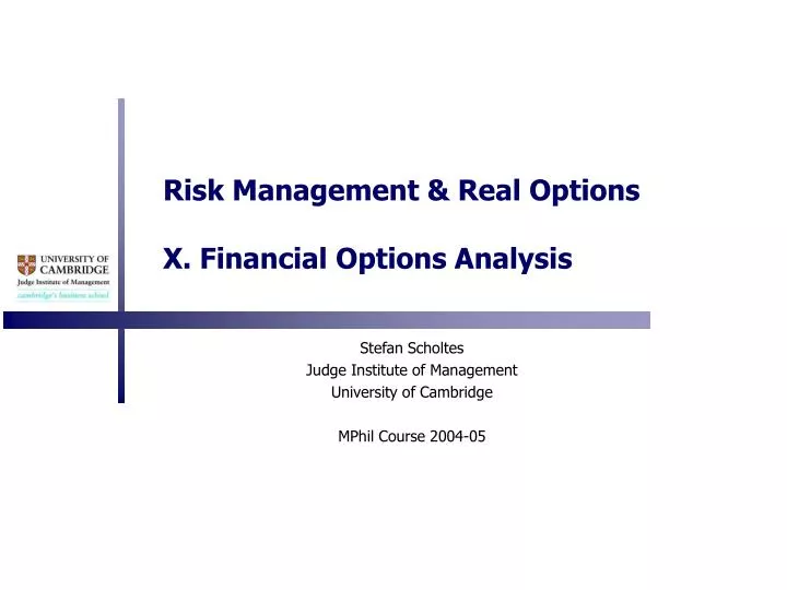 risk management real options x financial options analysis