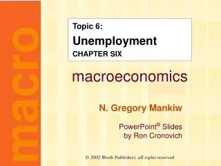 Topic 6: Unemployment CHAPTER SIX