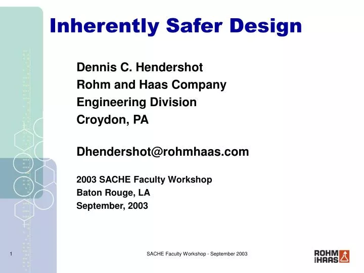 inherently safer design