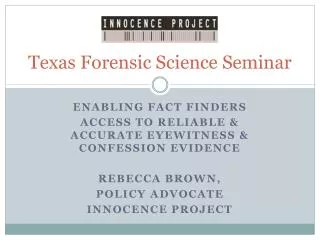 Texas Forensic Science Seminar