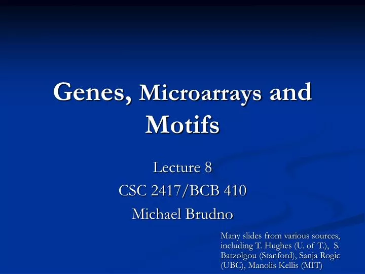 genes microarrays and motifs