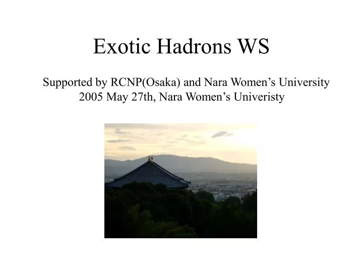 exotic hadrons ws