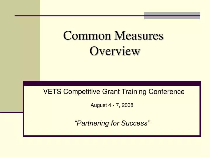 common measures overview