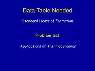Data Table Needed