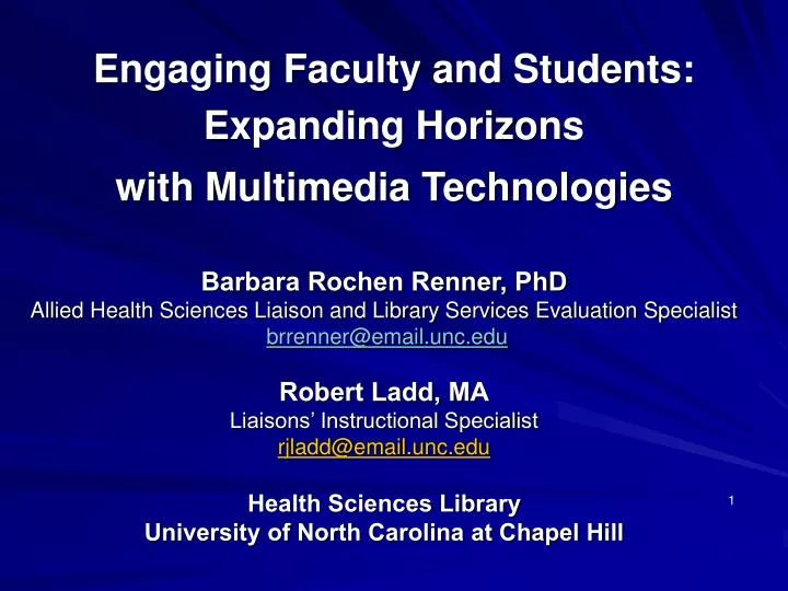 engaging faculty and students expanding horizons with multimedia technologies